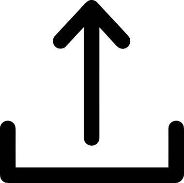 Siyah ve Beyaz Logo Simgesi PNG Biçimini Yükle. Web Sitesi Düğmesi, Mobil Uygulama Arayüzü, Dosya Aktarımı, Belge Paylaşımı, Bulut Depolama ve Veri Yedekleme için Minimalist Düz Tasarımlı Tek Renkli Ok Gönderme İşareti Grafiksel Elemanı