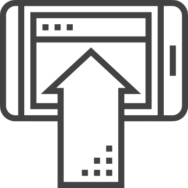 Siyah ve Beyaz Logo Simgesi PNG Biçimini Yükle. Web Sitesi Düğmesi, Mobil Uygulama Arayüzü, Dosya Aktarımı, Belge Paylaşımı, Bulut Depolama ve Veri Yedekleme için Minimalist Düz Tasarımlı Tek Renkli Ok Gönderme İşareti Grafiksel Elemanı