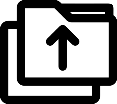 Siyah ve Beyaz Logo Simgesi PNG Biçimini Yükle. Web Sitesi Düğmesi, Mobil Uygulama Arayüzü, Dosya Aktarımı, Belge Paylaşımı, Bulut Depolama ve Veri Yedekleme için Minimalist Düz Tasarımlı Tek Renkli Ok Gönderme İşareti Grafiksel Elemanı