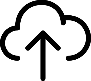 Siyah ve Beyaz Logo Simgesi PNG Biçimini Yükle. Web Sitesi Düğmesi, Mobil Uygulama Arayüzü, Dosya Aktarımı, Belge Paylaşımı, Bulut Depolama ve Veri Yedekleme için Minimalist Düz Tasarımlı Tek Renkli Ok Gönderme İşareti Grafiksel Elemanı