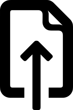 Siyah ve Beyaz Logo Simgesi PNG Biçimini Yükle. Web Sitesi Düğmesi, Mobil Uygulama Arayüzü, Dosya Aktarımı, Belge Paylaşımı, Bulut Depolama ve Veri Yedekleme için Minimalist Düz Tasarımlı Tek Renkli Ok Gönderme İşareti Grafiksel Elemanı