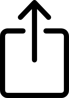 Siyah ve Beyaz Logo Simgesi PNG Biçimini Yükle. Web Sitesi Düğmesi, Mobil Uygulama Arayüzü, Dosya Aktarımı, Belge Paylaşımı, Bulut Depolama ve Veri Yedekleme için Minimalist Düz Tasarımlı Tek Renkli Ok Gönderme İşareti Grafiksel Elemanı