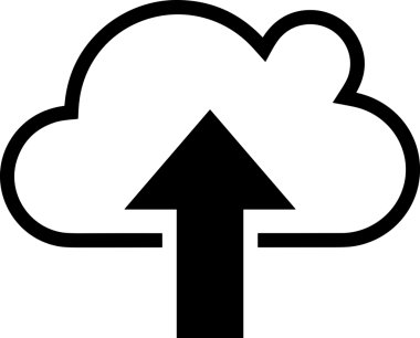 Siyah ve Beyaz Logo Simgesi PNG Biçimini Yükle. Web Sitesi Düğmesi, Mobil Uygulama Arayüzü, Dosya Aktarımı, Belge Paylaşımı, Bulut Depolama ve Veri Yedekleme için Minimalist Düz Tasarımlı Tek Renkli Ok Gönderme İşareti Grafiksel Elemanı