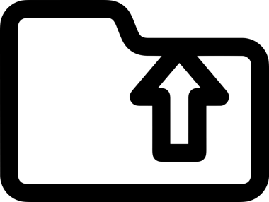 Siyah ve Beyaz Logo Simgesi PNG Biçimini Yükle. Web Sitesi Düğmesi, Mobil Uygulama Arayüzü, Dosya Aktarımı, Belge Paylaşımı, Bulut Depolama ve Veri Yedekleme için Minimalist Düz Tasarımlı Tek Renkli Ok Gönderme İşareti Grafiksel Elemanı
