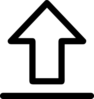 Siyah ve Beyaz Logo Simgesi PNG Biçimini Yükle. Web Sitesi Düğmesi, Mobil Uygulama Arayüzü, Dosya Aktarımı, Belge Paylaşımı, Bulut Depolama ve Veri Yedekleme için Minimalist Düz Tasarımlı Tek Renkli Ok Gönderme İşareti Grafiksel Elemanı