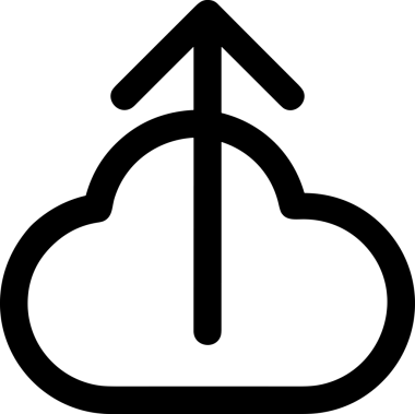 Siyah ve Beyaz Logo Simgesi PNG Biçimini Yükle. Web Sitesi Düğmesi, Mobil Uygulama Arayüzü, Dosya Aktarımı, Belge Paylaşımı, Bulut Depolama ve Veri Yedekleme için Minimalist Düz Tasarımlı Tek Renkli Ok Gönderme İşareti Grafiksel Elemanı