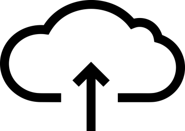Siyah ve Beyaz Logo Simgesi PNG Biçimini Yükle. Web Sitesi Düğmesi, Mobil Uygulama Arayüzü, Dosya Aktarımı, Belge Paylaşımı, Bulut Depolama ve Veri Yedekleme için Minimalist Düz Tasarımlı Tek Renkli Ok Gönderme İşareti Grafiksel Elemanı