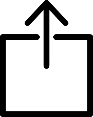 Siyah ve Beyaz Logo Simgesi PNG Biçimini Yükle. Web Sitesi Düğmesi, Mobil Uygulama Arayüzü, Dosya Aktarımı, Belge Paylaşımı, Bulut Depolama ve Veri Yedekleme için Minimalist Düz Tasarımlı Tek Renkli Ok Gönderme İşareti Grafiksel Elemanı