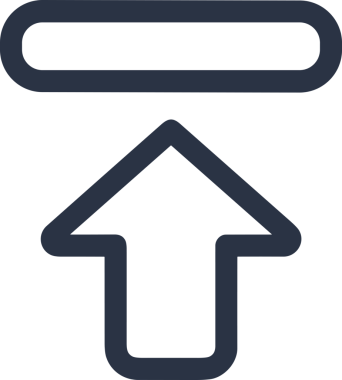 Siyah ve Beyaz Logo Simgesi PNG Biçimini Yükle. Web Sitesi Düğmesi, Mobil Uygulama Arayüzü, Dosya Aktarımı, Belge Paylaşımı, Bulut Depolama ve Veri Yedekleme için Minimalist Düz Tasarımlı Tek Renkli Ok Gönderme İşareti Grafiksel Elemanı