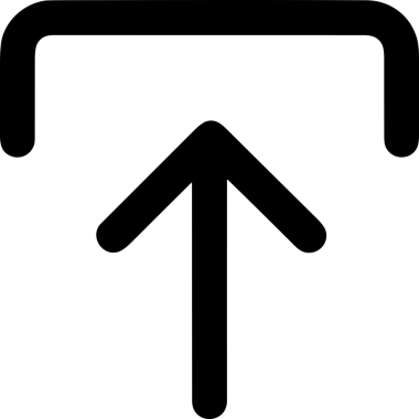 Siyah ve Beyaz Logo Simgesi PNG Biçimini Yükle. Web Sitesi Düğmesi, Mobil Uygulama Arayüzü, Dosya Aktarımı, Belge Paylaşımı, Bulut Depolama ve Veri Yedekleme için Minimalist Düz Tasarımlı Tek Renkli Ok Gönderme İşareti Grafiksel Elemanı