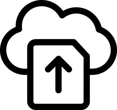 Siyah ve Beyaz Logo Simgesi PNG Biçimini Yükle. Web Sitesi Düğmesi, Mobil Uygulama Arayüzü, Dosya Aktarımı, Belge Paylaşımı, Bulut Depolama ve Veri Yedekleme için Minimalist Düz Tasarımlı Tek Renkli Ok Gönderme İşareti Grafiksel Elemanı