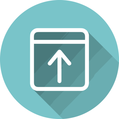 Siyah ve Beyaz Logo Simgesi PNG Biçimini Yükle. Web Sitesi Düğmesi, Mobil Uygulama Arayüzü, Dosya Aktarımı, Belge Paylaşımı, Bulut Depolama ve Veri Yedekleme için Minimalist Düz Tasarımlı Tek Renkli Ok Gönderme İşareti Grafiksel Elemanı