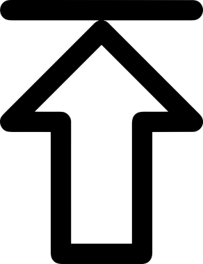 Siyah ve Beyaz Logo Simgesi PNG Biçimini Yükle. Web Sitesi Düğmesi, Mobil Uygulama Arayüzü, Dosya Aktarımı, Belge Paylaşımı, Bulut Depolama ve Veri Yedekleme için Minimalist Düz Tasarımlı Tek Renkli Ok Gönderme İşareti Grafiksel Elemanı