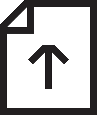 Siyah ve Beyaz Logo Simgesi PNG Biçimini Yükle. Web Sitesi Düğmesi, Mobil Uygulama Arayüzü, Dosya Aktarımı, Belge Paylaşımı, Bulut Depolama ve Veri Yedekleme için Minimalist Düz Tasarımlı Tek Renkli Ok Gönderme İşareti Grafiksel Elemanı