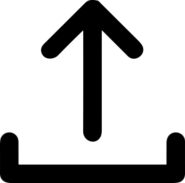 Siyah ve Beyaz Logo Simgesi PNG Biçimini Yükle. Web Sitesi Düğmesi, Mobil Uygulama Arayüzü, Dosya Aktarımı, Belge Paylaşımı, Bulut Depolama ve Veri Yedekleme için Minimalist Düz Tasarımlı Tek Renkli Ok Gönderme İşareti Grafiksel Elemanı