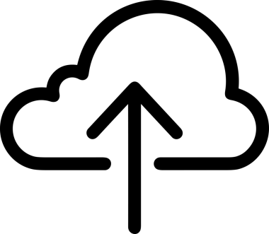 Siyah ve Beyaz Logo Simgesi PNG Biçimini Yükle. Web Sitesi Düğmesi, Mobil Uygulama Arayüzü, Dosya Aktarımı, Belge Paylaşımı, Bulut Depolama ve Veri Yedekleme için Minimalist Düz Tasarımlı Tek Renkli Ok Gönderme İşareti Grafiksel Elemanı