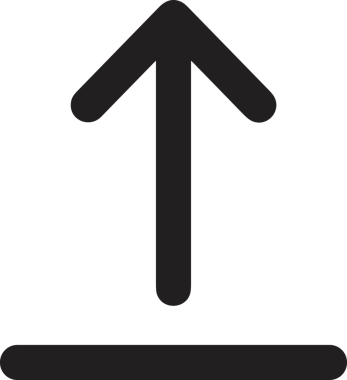 Siyah ve Beyaz Logo Simgesi PNG Biçimini Yükle. Web Sitesi Düğmesi, Mobil Uygulama Arayüzü, Dosya Aktarımı, Belge Paylaşımı, Bulut Depolama ve Veri Yedekleme için Minimalist Düz Tasarımlı Tek Renkli Ok Gönderme İşareti Grafiksel Elemanı