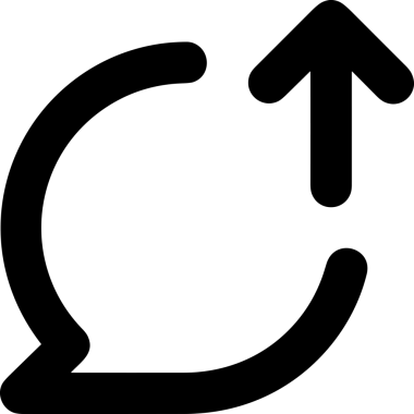 Siyah ve Beyaz Logo Simgesi PNG Biçimini Yükle. Web Sitesi Düğmesi, Mobil Uygulama Arayüzü, Dosya Aktarımı, Belge Paylaşımı, Bulut Depolama ve Veri Yedekleme için Minimalist Düz Tasarımlı Tek Renkli Ok Gönderme İşareti Grafiksel Elemanı