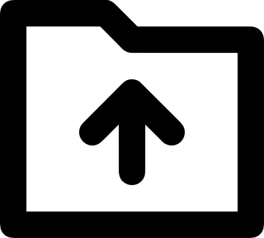 Siyah ve Beyaz Logo Simgesi PNG Biçimini Yükle. Web Sitesi Düğmesi, Mobil Uygulama Arayüzü, Dosya Aktarımı, Belge Paylaşımı, Bulut Depolama ve Veri Yedekleme için Minimalist Düz Tasarımlı Tek Renkli Ok Gönderme İşareti Grafiksel Elemanı