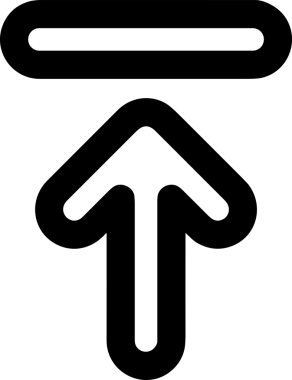 Siyah ve Beyaz Logo Simgesi PNG Biçimini Yükle. Web Sitesi Düğmesi, Mobil Uygulama Arayüzü, Dosya Aktarımı, Belge Paylaşımı, Bulut Depolama ve Veri Yedekleme için Minimalist Düz Tasarımlı Tek Renkli Ok Gönderme İşareti Grafiksel Elemanı
