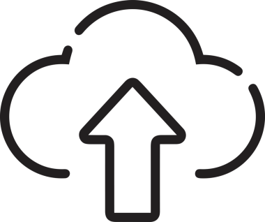 Siyah ve Beyaz Logo Simgesi PNG Biçimini Yükle. Web Sitesi Düğmesi, Mobil Uygulama Arayüzü, Dosya Aktarımı, Belge Paylaşımı, Bulut Depolama ve Veri Yedekleme için Minimalist Düz Tasarımlı Tek Renkli Ok Gönderme İşareti Grafiksel Elemanı