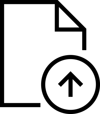 Siyah ve Beyaz Logo Simgesi PNG Biçimini Yükle. Web Sitesi Düğmesi, Mobil Uygulama Arayüzü, Dosya Aktarımı, Belge Paylaşımı, Bulut Depolama ve Veri Yedekleme için Minimalist Düz Tasarımlı Tek Renkli Ok Gönderme İşareti Grafiksel Elemanı