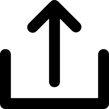 Siyah ve Beyaz Logo Simgesi PNG Biçimini Yükle. Web Sitesi Düğmesi, Mobil Uygulama Arayüzü, Dosya Aktarımı, Belge Paylaşımı, Bulut Depolama ve Veri Yedekleme için Minimalist Düz Tasarımlı Tek Renkli Ok Gönderme İşareti Grafiksel Elemanı