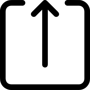 Siyah ve Beyaz Logo Simgesi PNG Biçimini Yükle. Web Sitesi Düğmesi, Mobil Uygulama Arayüzü, Dosya Aktarımı, Belge Paylaşımı, Bulut Depolama ve Veri Yedekleme için Minimalist Düz Tasarımlı Tek Renkli Ok Gönderme İşareti Grafiksel Elemanı