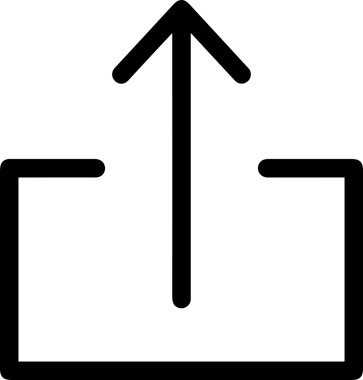 Siyah ve Beyaz Logo Simgesi PNG Biçimini Yükle. Web Sitesi Düğmesi, Mobil Uygulama Arayüzü, Dosya Aktarımı, Belge Paylaşımı, Bulut Depolama ve Veri Yedekleme için Minimalist Düz Tasarımlı Tek Renkli Ok Gönderme İşareti Grafiksel Elemanı