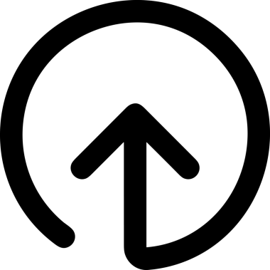 Siyah ve Beyaz Logo Simgesi PNG Biçimini Yükle. Web Sitesi Düğmesi, Mobil Uygulama Arayüzü, Dosya Aktarımı, Belge Paylaşımı, Bulut Depolama ve Veri Yedekleme için Minimalist Düz Tasarımlı Tek Renkli Ok Gönderme İşareti Grafiksel Elemanı