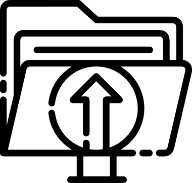 Siyah ve Beyaz Logo Simgesi PNG Biçimini Yükle. Web Sitesi Düğmesi, Mobil Uygulama Arayüzü, Dosya Aktarımı, Belge Paylaşımı, Bulut Depolama ve Veri Yedekleme için Minimalist Düz Tasarımlı Tek Renkli Ok Gönderme İşareti Grafiksel Elemanı