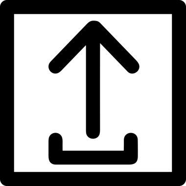 Siyah ve Beyaz Logo Simgesi PNG Biçimini Yükle. Web Sitesi Düğmesi, Mobil Uygulama Arayüzü, Dosya Aktarımı, Belge Paylaşımı, Bulut Depolama ve Veri Yedekleme için Minimalist Düz Tasarımlı Tek Renkli Ok Gönderme İşareti Grafiksel Elemanı