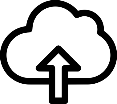 Siyah ve Beyaz Logo Simgesi PNG Biçimini Yükle. Web Sitesi Düğmesi, Mobil Uygulama Arayüzü, Dosya Aktarımı, Belge Paylaşımı, Bulut Depolama ve Veri Yedekleme için Minimalist Düz Tasarımlı Tek Renkli Ok Gönderme İşareti Grafiksel Elemanı