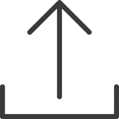 Siyah ve Beyaz Logo Simgesi PNG Biçimini Yükle. Web Sitesi Düğmesi, Mobil Uygulama Arayüzü, Dosya Aktarımı, Belge Paylaşımı, Bulut Depolama ve Veri Yedekleme için Minimalist Düz Tasarımlı Tek Renkli Ok Gönderme İşareti Grafiksel Elemanı