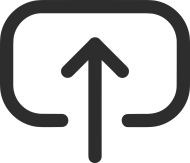 Siyah ve Beyaz Logo Simgesi PNG Biçimini Yükle. Web Sitesi Düğmesi, Mobil Uygulama Arayüzü, Dosya Aktarımı, Belge Paylaşımı, Bulut Depolama ve Veri Yedekleme için Minimalist Düz Tasarımlı Tek Renkli Ok Gönderme İşareti Grafiksel Elemanı