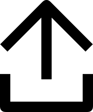 Siyah ve Beyaz Logo Simgesi PNG Biçimini Yükle. Web Sitesi Düğmesi, Mobil Uygulama Arayüzü, Dosya Aktarımı, Belge Paylaşımı, Bulut Depolama ve Veri Yedekleme için Minimalist Düz Tasarımlı Tek Renkli Ok Gönderme İşareti Grafiksel Elemanı