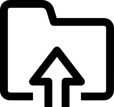 Siyah ve Beyaz Logo Simgesi PNG Biçimini Yükle. Web Sitesi Düğmesi, Mobil Uygulama Arayüzü, Dosya Aktarımı, Belge Paylaşımı, Bulut Depolama ve Veri Yedekleme için Minimalist Düz Tasarımlı Tek Renkli Ok Gönderme İşareti Grafiksel Elemanı