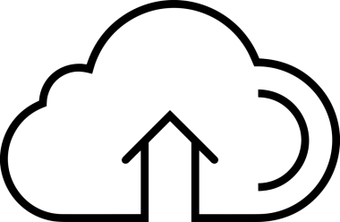 Siyah ve Beyaz Logo Simgesi PNG Biçimini Yükle. Web Sitesi Düğmesi, Mobil Uygulama Arayüzü, Dosya Aktarımı, Belge Paylaşımı, Bulut Depolama ve Veri Yedekleme için Minimalist Düz Tasarımlı Tek Renkli Ok Gönderme İşareti Grafiksel Elemanı