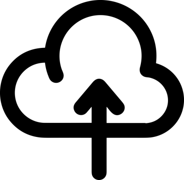 Siyah ve Beyaz Logo Simgesi PNG Biçimini Yükle. Web Sitesi Düğmesi, Mobil Uygulama Arayüzü, Dosya Aktarımı, Belge Paylaşımı, Bulut Depolama ve Veri Yedekleme için Minimalist Düz Tasarımlı Tek Renkli Ok Gönderme İşareti Grafiksel Elemanı