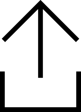 Siyah ve Beyaz Logo Simgesi PNG Biçimini Yükle. Web Sitesi Düğmesi, Mobil Uygulama Arayüzü, Dosya Aktarımı, Belge Paylaşımı, Bulut Depolama ve Veri Yedekleme için Minimalist Düz Tasarımlı Tek Renkli Ok Gönderme İşareti Grafiksel Elemanı