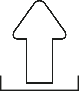 Siyah ve Beyaz Logo Simgesi PNG Biçimini Yükle. Web Sitesi Düğmesi, Mobil Uygulama Arayüzü, Dosya Aktarımı, Belge Paylaşımı, Bulut Depolama ve Veri Yedekleme için Minimalist Düz Tasarımlı Tek Renkli Ok Gönderme İşareti Grafiksel Elemanı