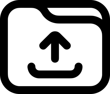 Siyah ve Beyaz Logo Simgesi PNG Biçimini Yükle. Web Sitesi Düğmesi, Mobil Uygulama Arayüzü, Dosya Aktarımı, Belge Paylaşımı, Bulut Depolama ve Veri Yedekleme için Minimalist Düz Tasarımlı Tek Renkli Ok Gönderme İşareti Grafiksel Elemanı