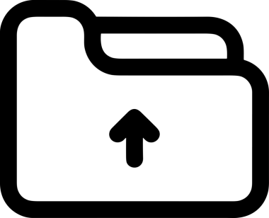 Siyah ve Beyaz Logo Simgesi PNG Biçimini Yükle. Web Sitesi Düğmesi, Mobil Uygulama Arayüzü, Dosya Aktarımı, Belge Paylaşımı, Bulut Depolama ve Veri Yedekleme için Minimalist Düz Tasarımlı Tek Renkli Ok Gönderme İşareti Grafiksel Elemanı