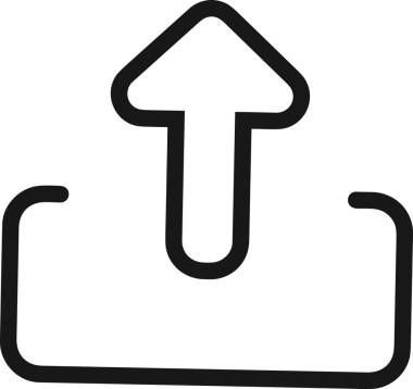 Siyah ve Beyaz Logo Simgesi PNG Biçimini Yükle. Web Sitesi Düğmesi, Mobil Uygulama Arayüzü, Dosya Aktarımı, Belge Paylaşımı, Bulut Depolama ve Veri Yedekleme için Minimalist Düz Tasarımlı Tek Renkli Ok Gönderme İşareti Grafiksel Elemanı