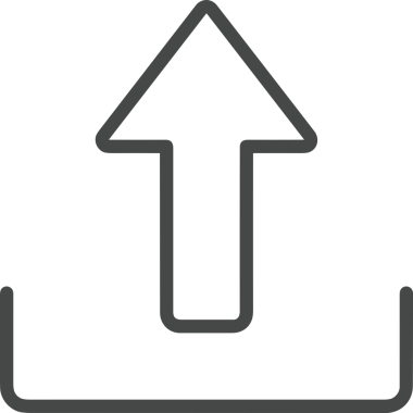 Siyah ve Beyaz Logo Simgesi PNG Biçimini Yükle. Web Sitesi Düğmesi, Mobil Uygulama Arayüzü, Dosya Aktarımı, Belge Paylaşımı, Bulut Depolama ve Veri Yedekleme için Minimalist Düz Tasarımlı Tek Renkli Ok Gönderme İşareti Grafiksel Elemanı