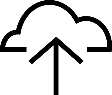 Siyah ve Beyaz Logo Simgesi PNG Biçimini Yükle. Web Sitesi Düğmesi, Mobil Uygulama Arayüzü, Dosya Aktarımı, Belge Paylaşımı, Bulut Depolama ve Veri Yedekleme için Minimalist Düz Tasarımlı Tek Renkli Ok Gönderme İşareti Grafiksel Elemanı