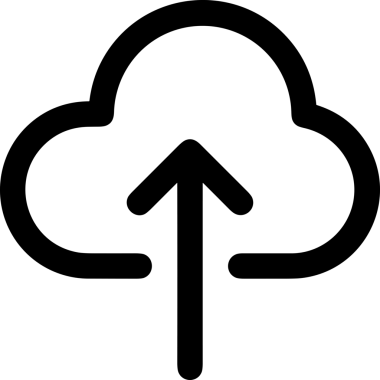 Siyah ve Beyaz Logo Simgesi PNG Biçimini Yükle. Web Sitesi Düğmesi, Mobil Uygulama Arayüzü, Dosya Aktarımı, Belge Paylaşımı, Bulut Depolama ve Veri Yedekleme için Minimalist Düz Tasarımlı Tek Renkli Ok Gönderme İşareti Grafiksel Elemanı