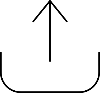 Siyah ve Beyaz Logo Simgesi PNG Biçimini Yükle. Web Sitesi Düğmesi, Mobil Uygulama Arayüzü, Dosya Aktarımı, Belge Paylaşımı, Bulut Depolama ve Veri Yedekleme için Minimalist Düz Tasarımlı Tek Renkli Ok Gönderme İşareti Grafiksel Elemanı