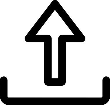 Siyah ve Beyaz Logo Simgesi PNG Biçimini Yükle. Web Sitesi Düğmesi, Mobil Uygulama Arayüzü, Dosya Aktarımı, Belge Paylaşımı, Bulut Depolama ve Veri Yedekleme için Minimalist Düz Tasarımlı Tek Renkli Ok Gönderme İşareti Grafiksel Elemanı