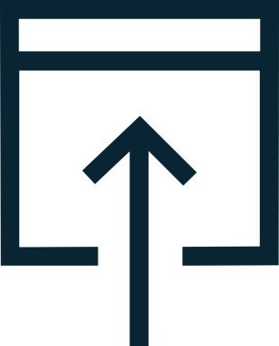 Siyah ve Beyaz Logo Simgesi PNG Biçimini Yükle. Web Sitesi Düğmesi, Mobil Uygulama Arayüzü, Dosya Aktarımı, Belge Paylaşımı, Bulut Depolama ve Veri Yedekleme için Minimalist Düz Tasarımlı Tek Renkli Ok Gönderme İşareti Grafiksel Elemanı